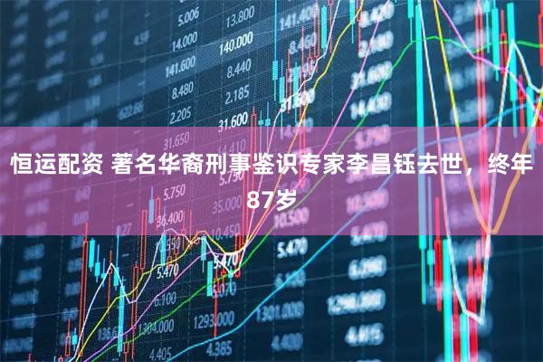恒运配资 著名华裔刑事鉴识专家李昌钰去世,终年87岁